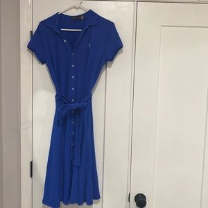 PIQUE A-LINE POLO DRESS, M, POCKETS RALPH LAUREN